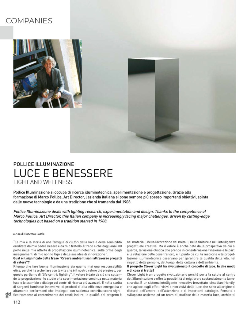 marco pollice Luce e benessere DDN Milano design 2023